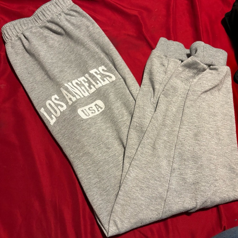 SHEIN Gray Sweatpants with Los Angeles Print